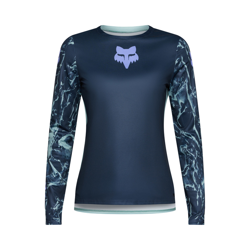 KOSZULKA ROWEROWA Z DŁUGIM RĘKAWEM DAMSKA FOX RANGER IMG PRINT ARCTIC BLUE