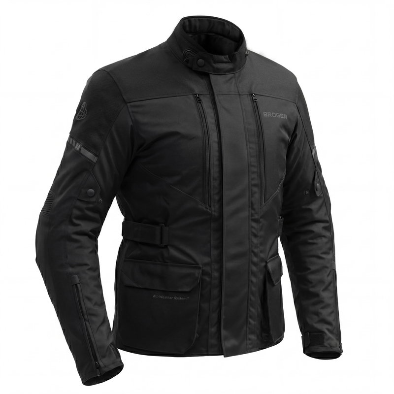 KURTKA MOTOCYKLOWA TEKSTYLNA BROGER OVERLAND BLACK