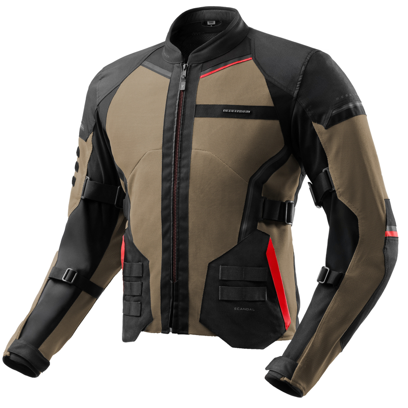 KURTKA MOTOCYKLOWA TEKSTYLNA REBELHORN SCANDAL 3 DESERT BLACK RED XS