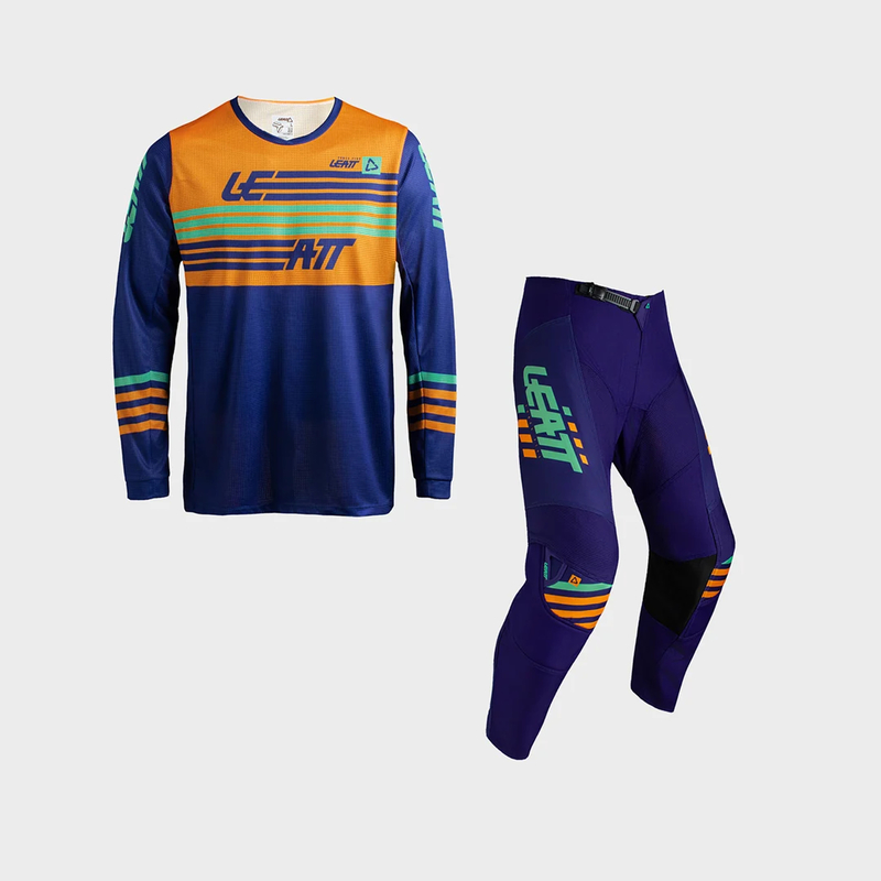 STRÓJ OFFROADOWY BLUZA I SPODNIE JUNIOR LEATT KIT 3.5 STRIPES ORANGE S