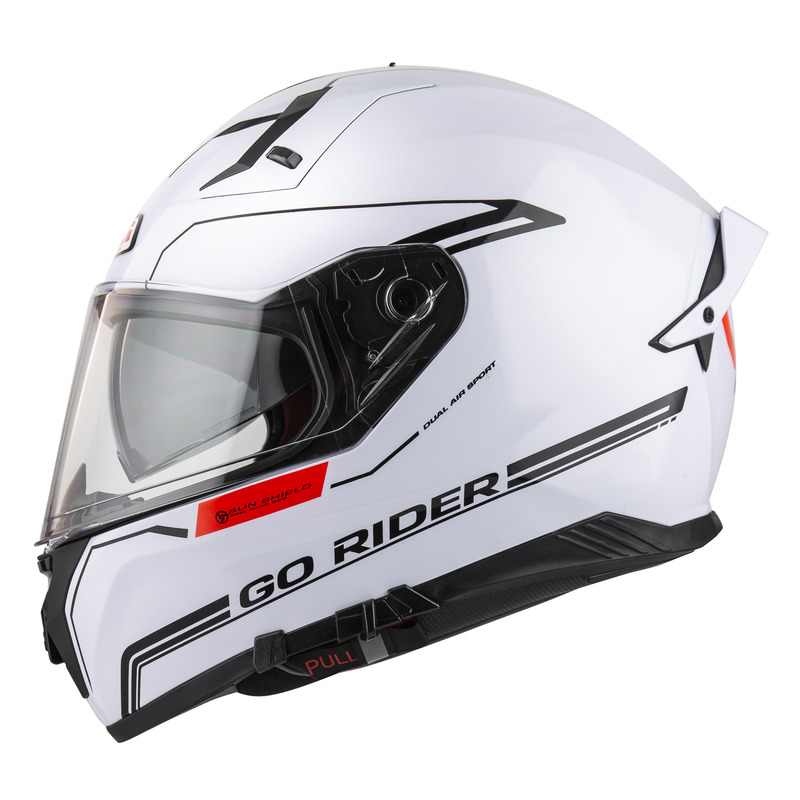 KASK MOTOCYKLOWY NZI GO RIDER STREAM DUO SOLID NOUVEAU WHITE XS