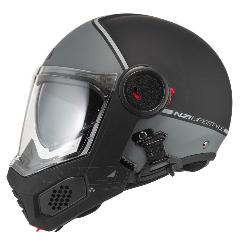 KASK MOTOCYKLOWY NZI MINIMOD DUO SMART BLACK ANTRACITE MATT XS