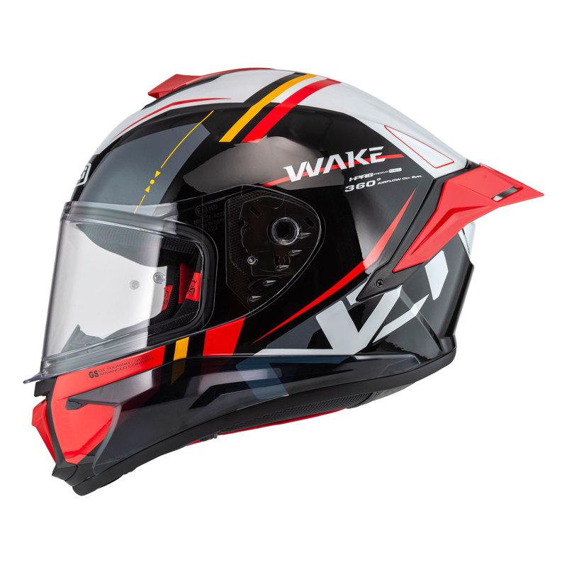 KASK MOTOCYKLOWY NZI WAKE STREAM BOOSTER STRIPES BLACK WHITE RED XS