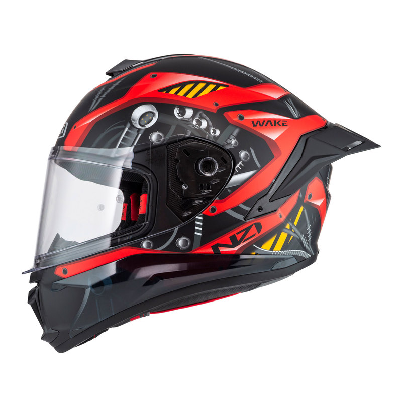KASK MOTOCYKLOWY NZI WAKE STREAM BOOSTER CYBER BLACK RED MATT XS