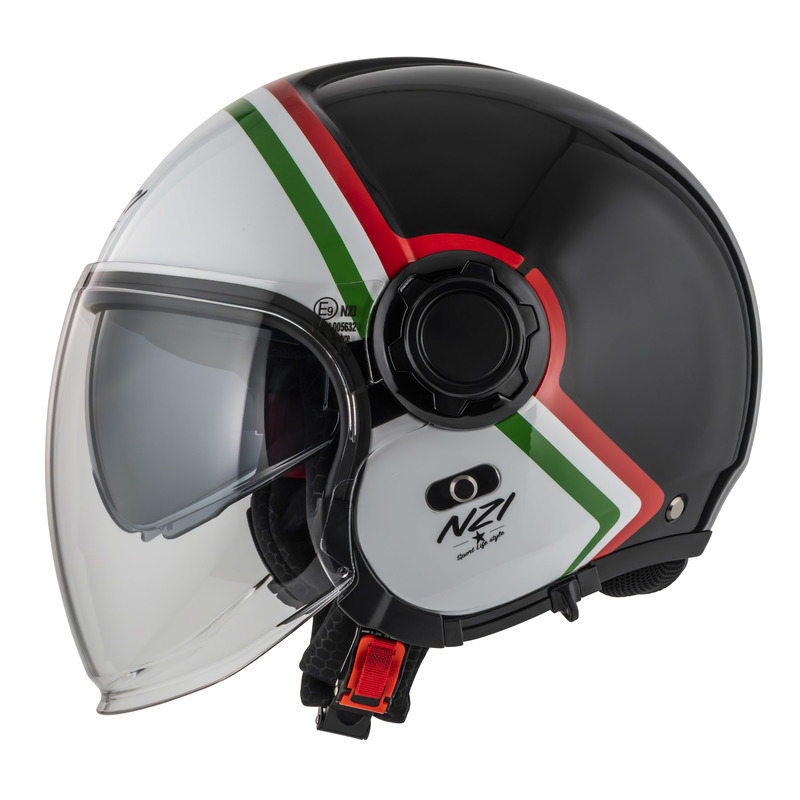 KASK MOTOCYKLOWY NZI RINGWAY 2 DUO SKYLINE BLACK WHITE ITALY XS