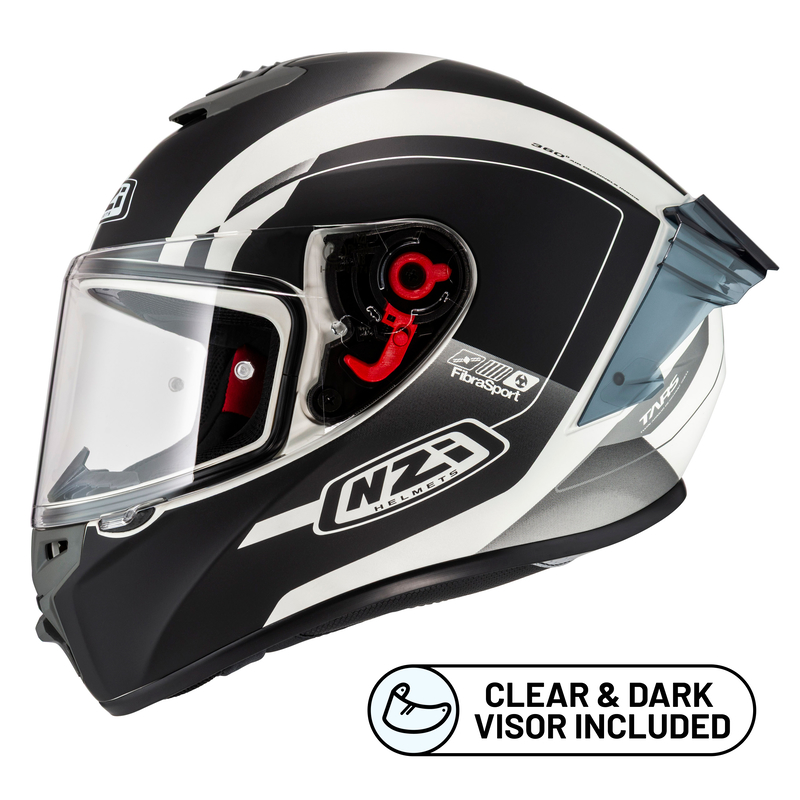 KASK MOTOCYKLOWY NZI TRENDY STREAM ELEGANCE WHITE BLACK TINTED S MATT XS