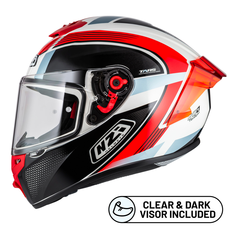 KASK MOTOCYKLOWY NZI TRENDY STREAM RAPID WHITE RED BLUE RED S XS