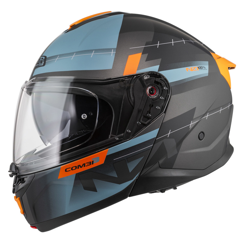 KASK MOTOCYKLOWY NZI COMBI 3 DUO METRIC ANTRACITE BLUE MATT XS