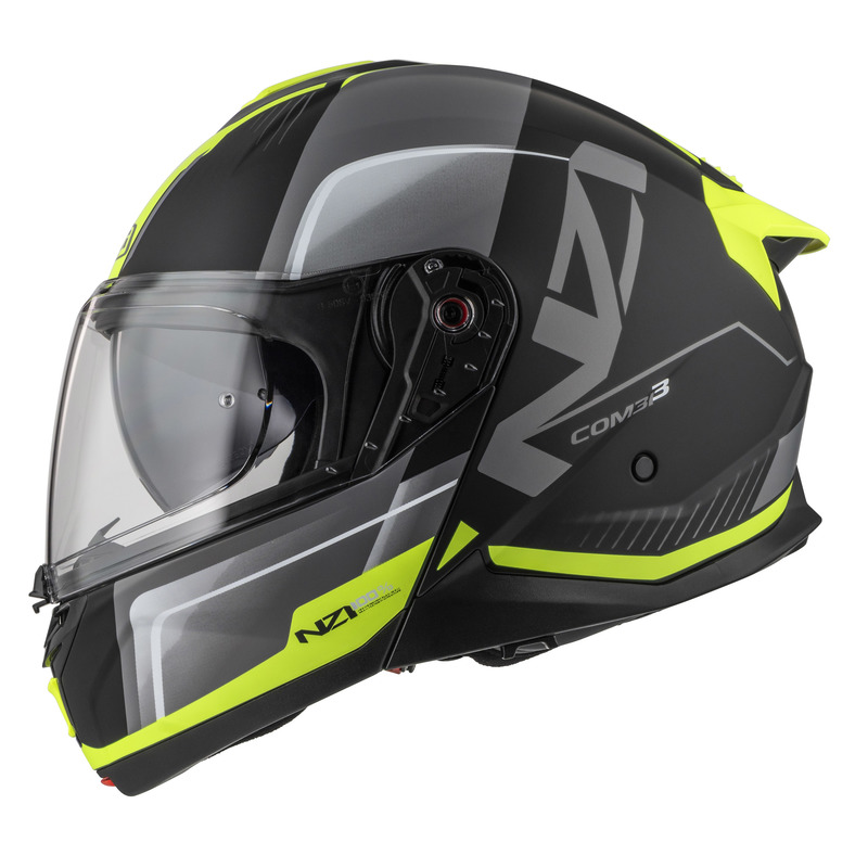 KASK MOTOCYKLOWY NZI COMBI 3 DUO ORBE BLACK ANTRACITE YELLOW MATT XS
