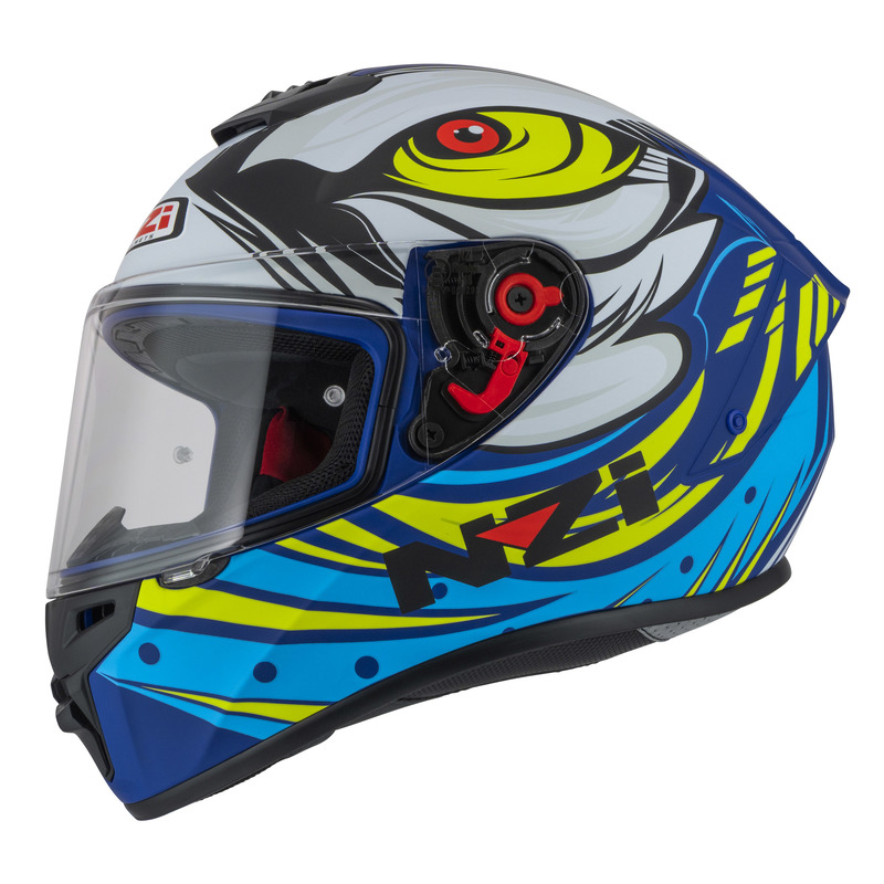 KASK MOTOCYKLOWY NZI TRENDY STREAM OCELO BLUE WHITE SKY BLUE MATT XS