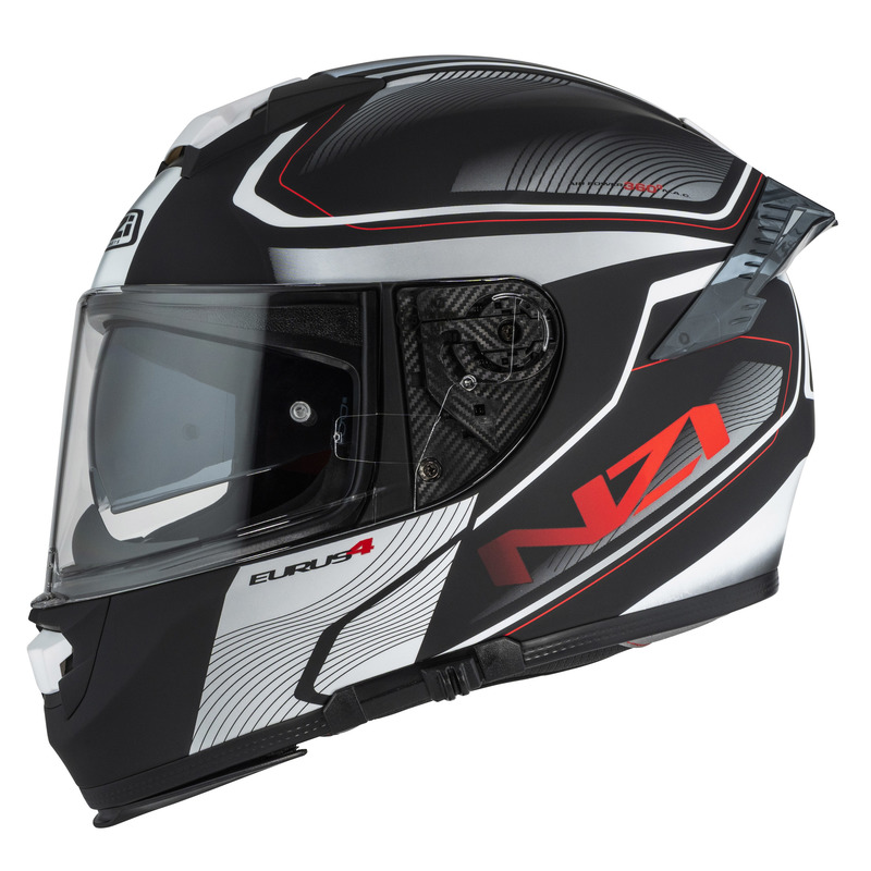 KASK MOTOCYKLOWY NZI EURUS 4 STREAM DUO CHARMANT BLACK WHITE TINTED S MATT XS