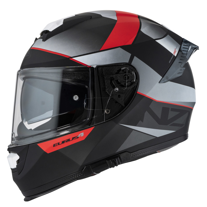 KASK MOTOCYKLOWY NZI EURUS 4 STREAM DUO VANGUARD BLACK ANTRACITE RED TINTED S MATT XS